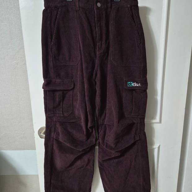 (L) 테켓 플랜 코듀로이 카고 팬츠 버건디