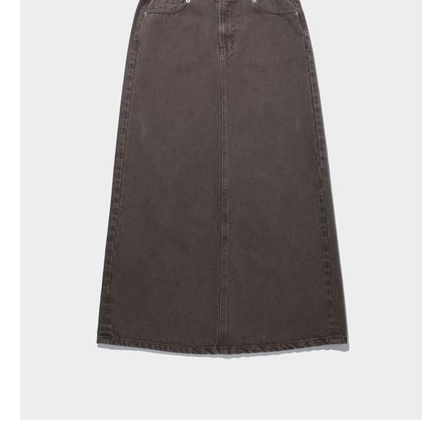 포니테일Maggie Garment Dyed Denim Long Skirt