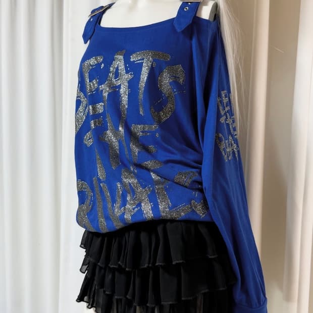 펑크갸루맛 오프숄더 탑