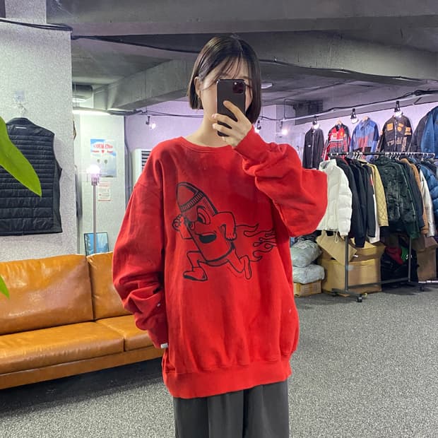 디스이즈네버댓 크레용 레드 스웻셔츠 b3375