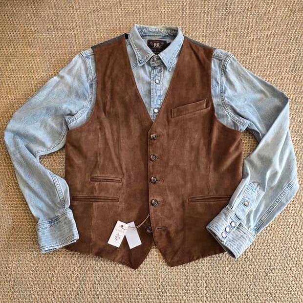 Eleventy 일레븐티 이탈리안 최고급 스웨이드 가죽 웨이스트 코트 베