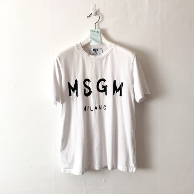 MSGM 로고 프린트 반팔 면 티셔츠 (S)