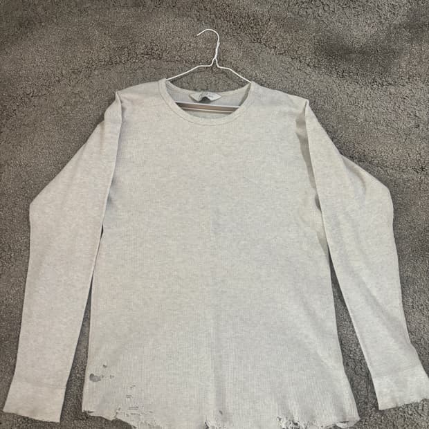 안셀름 데미지 와플 크루 롱슬리브 티셔츠