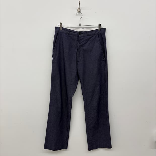 단톤 퍼플 데님 면바지 슬랙스 32in