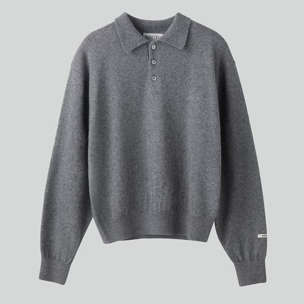 렉토 24FW 오펠리아 오필리아 쉬머 폴로 니트 멜란지 그레이