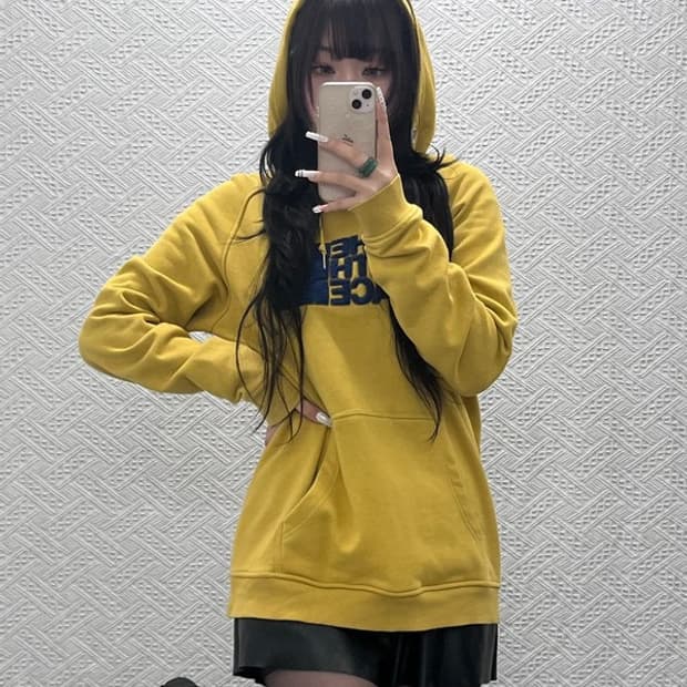 노스페이스 올드스쿨 레트로 00's 머스타드 후드티 100 C10823