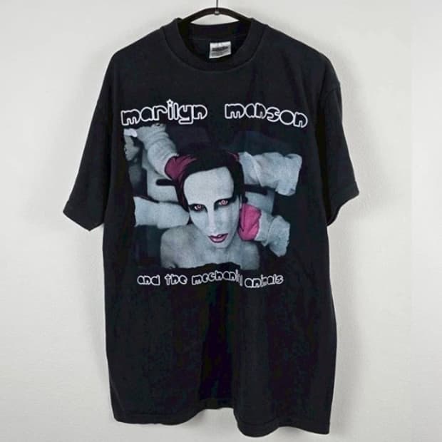 (rep) 빈티지 마릴린 맨슨 밴드 티셔츠 ma