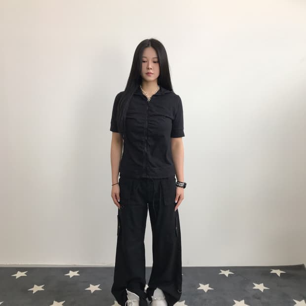 Jpn Y2k Black Zip Up Hoodies