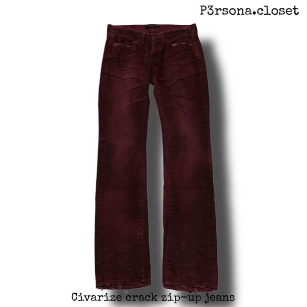 Civarize crack zip-up jeans