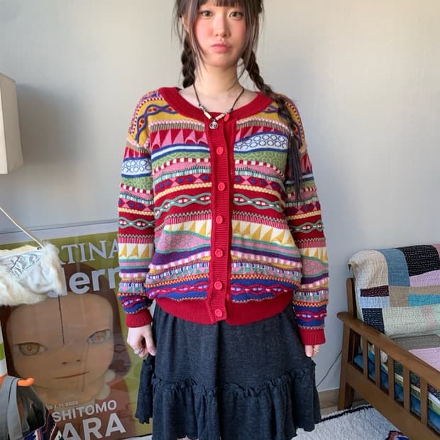 vintage colorfully.. knit top