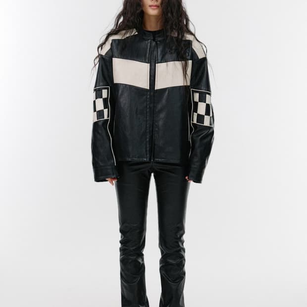 s/e/o  Faux leather racing jacket