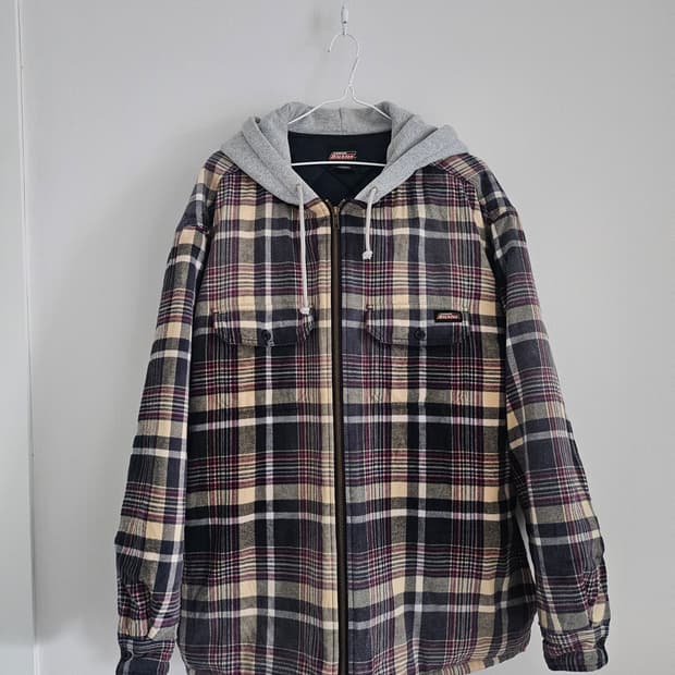 슈프림 x 디키즈 플레이드 후드셔츠
