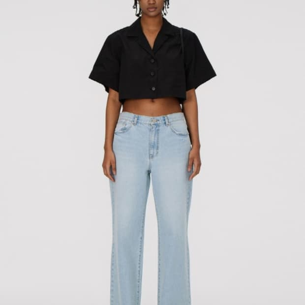 렉토 Recto 블랙 크롭 셔츠 자켓 S