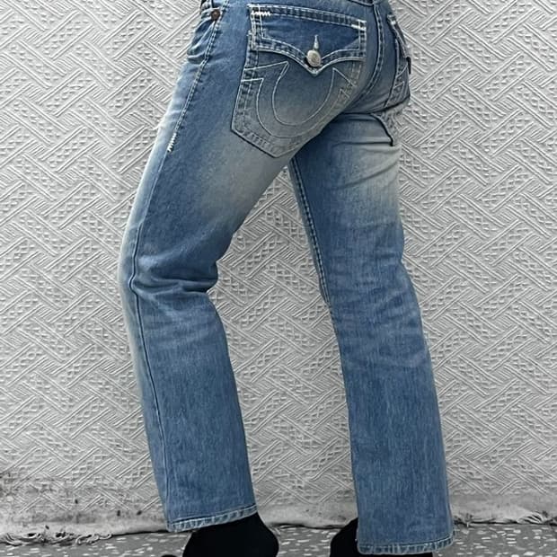 트루릴리전 빌리슈퍼티 Y2K 데미지 데님 청바지 28인치 C09134