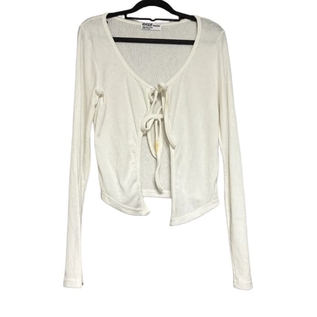 솜빈티지 끈 크롭 가디건 아이보리