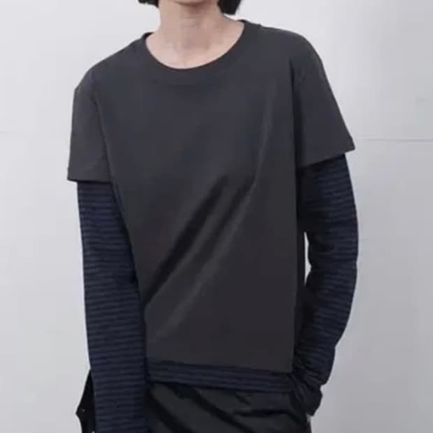 오헤시오 레이어드 롱슬리브 LAYERED STRIPE T-SHIRT