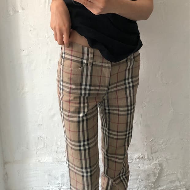 Burberry 버버리 런던 노바체크 로우라이즈 슬림 팬츠
