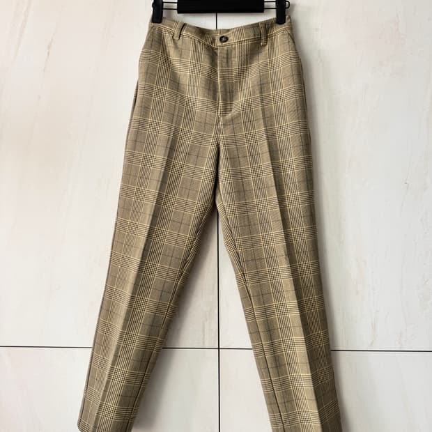 새상품 컨디션 GANNI 체크 와이드 팬츠36(55사이즈)