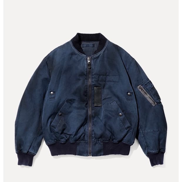 아프레쎄 빈티지 실크 플라이트 네이비 자켓 5사이즈