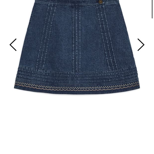 Denim needlework midi skirt(blue)