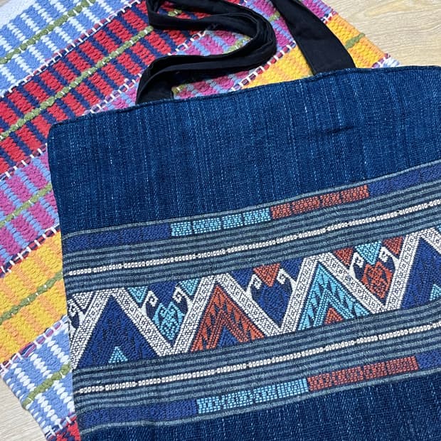 에스닉 데님 숄더백