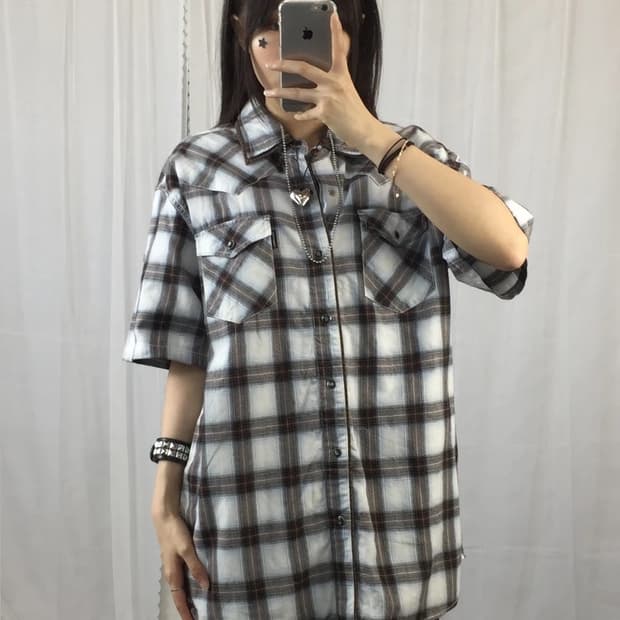 THINK PINK Plaid Short Sleeve Shirt