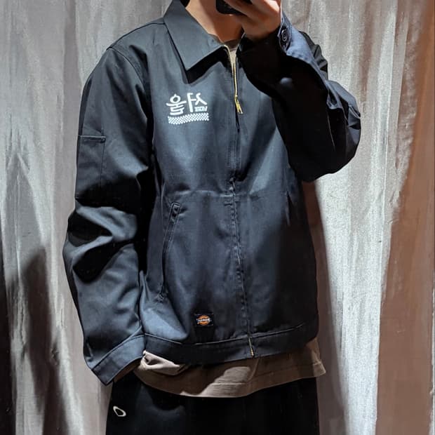 L DICKIES x VANS 서울 빅프린팅 블랙 블루종
