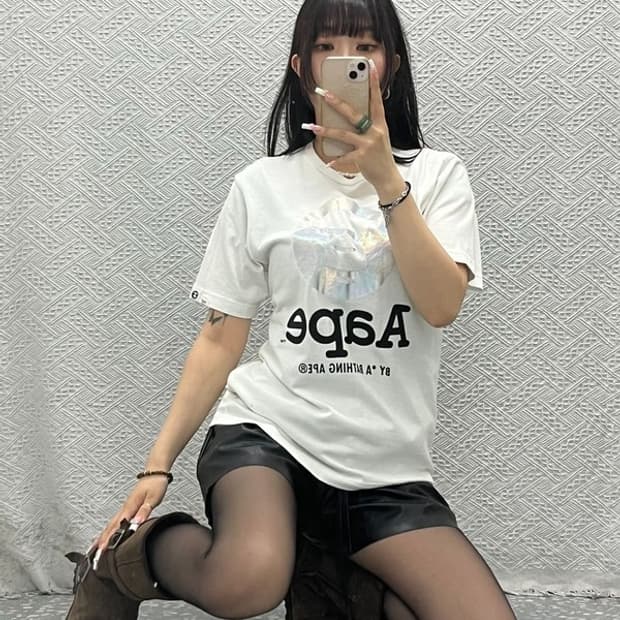 베이프 AAPE 빈티지 오리지널 로고 프린팅 반팔티 S C13588