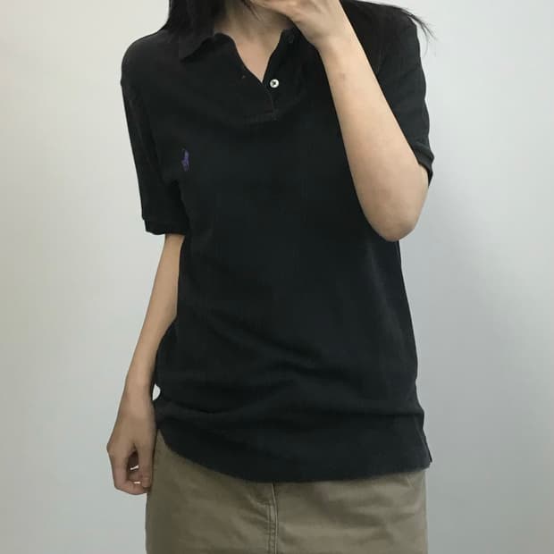 폴로 랄프로렌 블랙 PK 반팔 카라 티셔츠