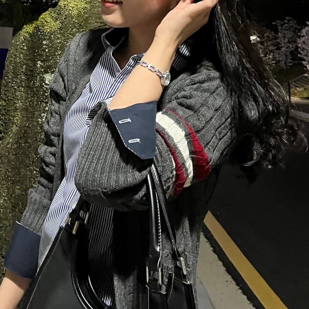 톰브라운 4선 니트 가디건