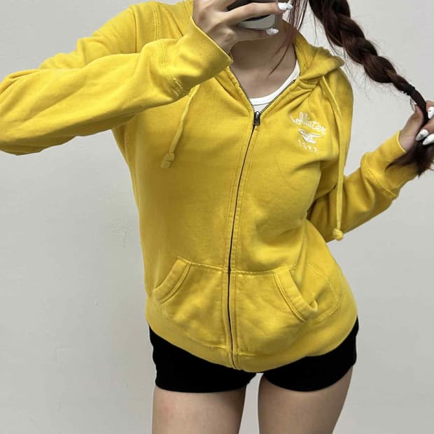 홀리스터 y2k 여리핏 걸즈 후드집업 희귀져지(M)