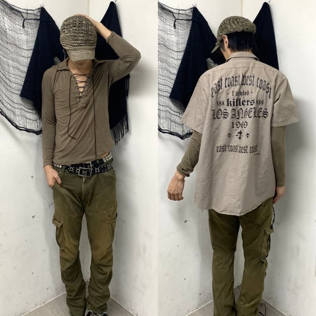 Y2K Back Lettering Loose-Fit Shirts