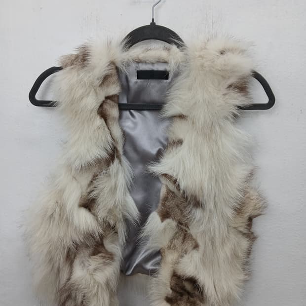 천연폭스퍼 베스트 조끼 55 S 새제품급