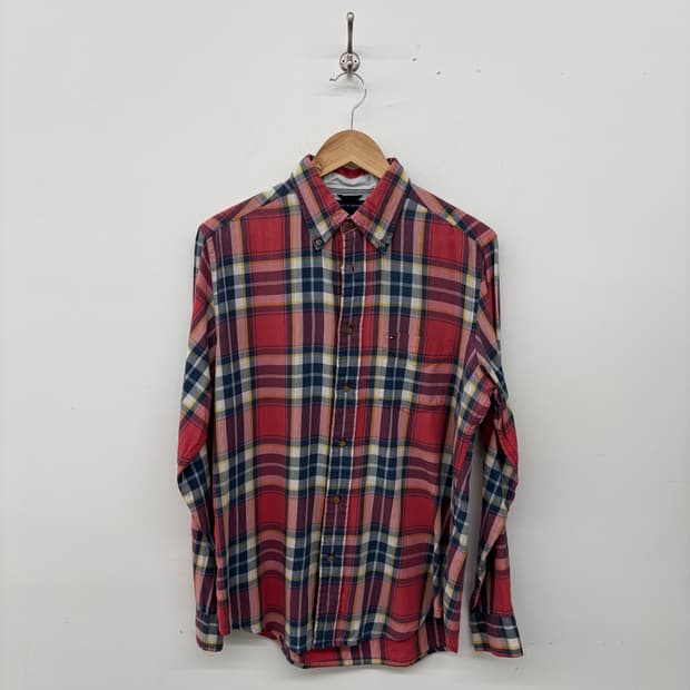 타미힐피거 레드 체크 남방 남m