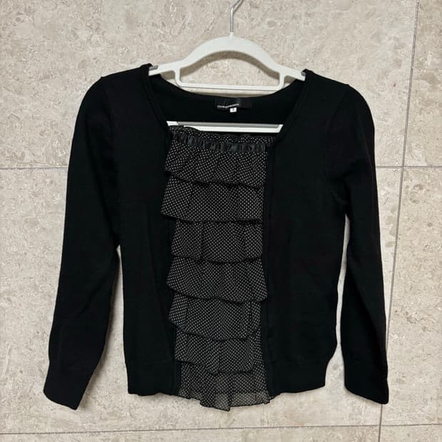 빈티지 도트 프릴 블라우스 도트 블라우스 도트 가디건