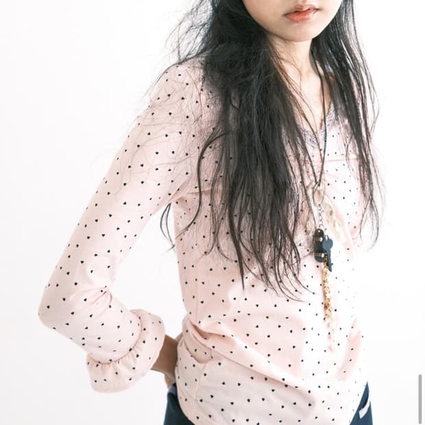 샵페어리 mini heart lace top (light pink)