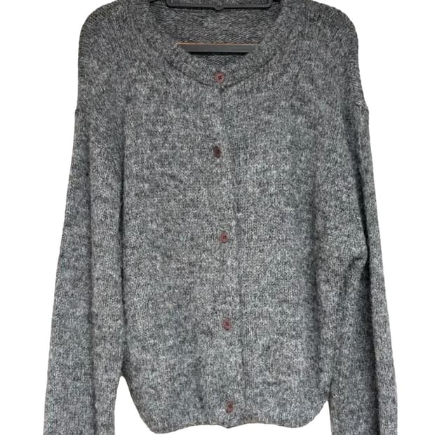 그레이 니트 가디건