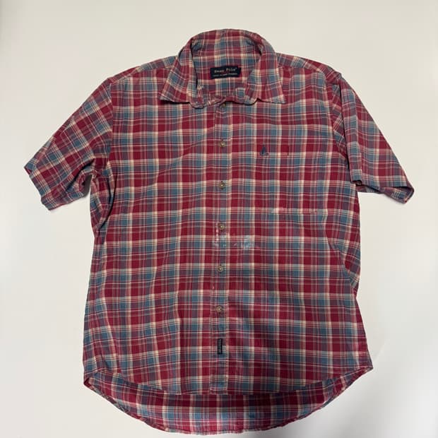 빈폴 스포츠 올드스쿨 레트로 빈티지 반팔 체크 셔츠 L ~ XL