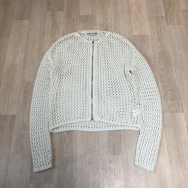 (3) 더 오픈 프로덕트 오픈YY 크로셰 집업 자켓 베이지 openyy