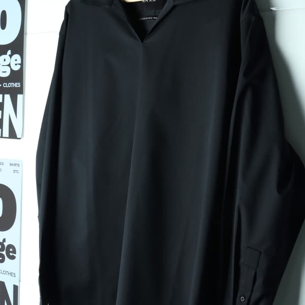 (M-XL) 아람 셔츠 남방 무지 솔리드 블랙웨어 고딕-H36007