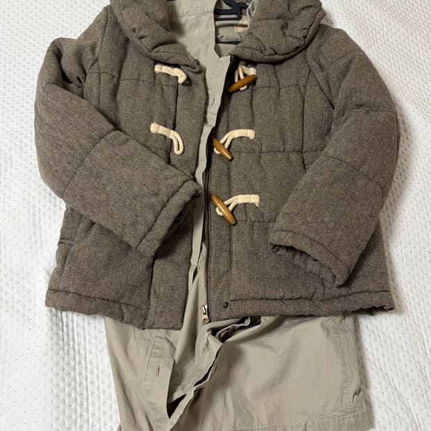 빈티지 모리 패딩 셔츠 코디 세트