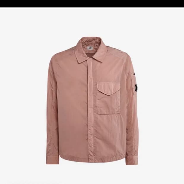 C.P. 컴퍼니 크롬-R 지퍼 오버셔츠 시더 우드 핑크 S 