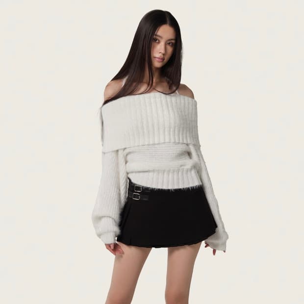 클리시어 오프숄더 니트 