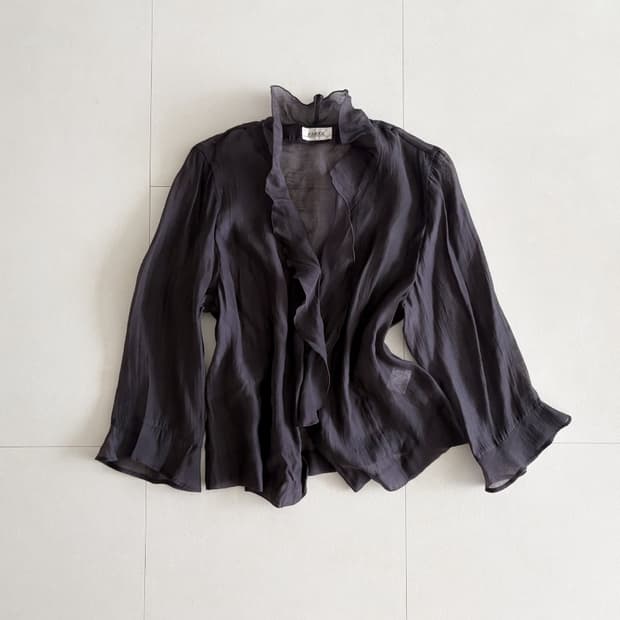 sheer ruffle jacket