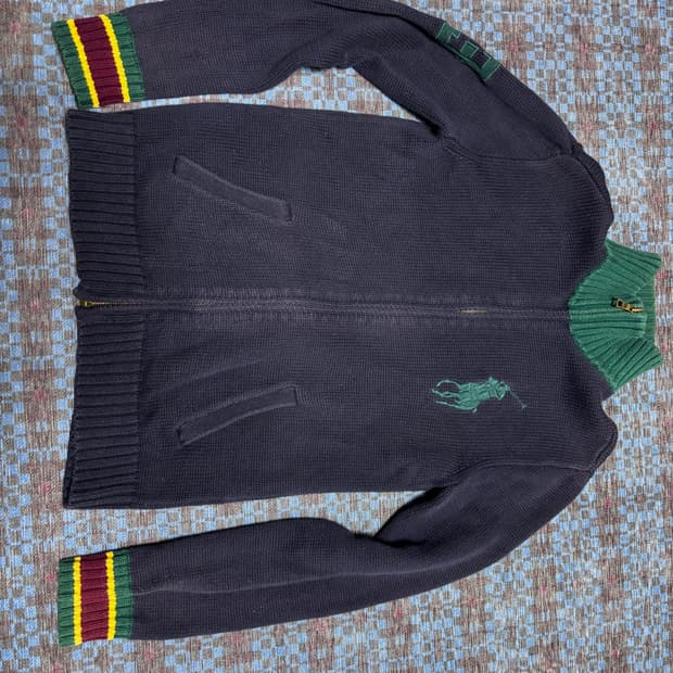 폴로 니트 집업