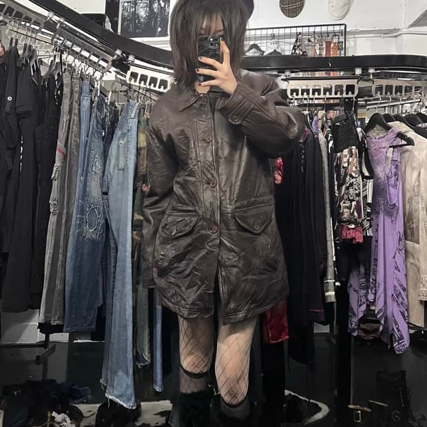 브라운 양가죽 자켓