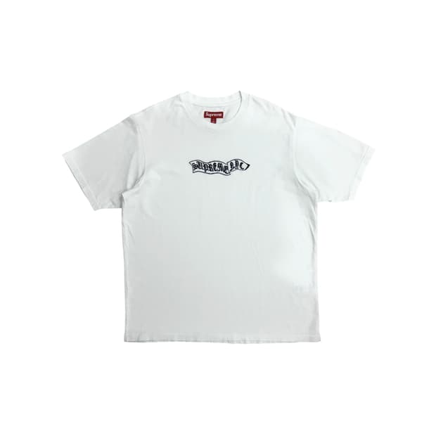 슈프림 23FW 화이트 반팔 티셔츠 오버핏 (M)