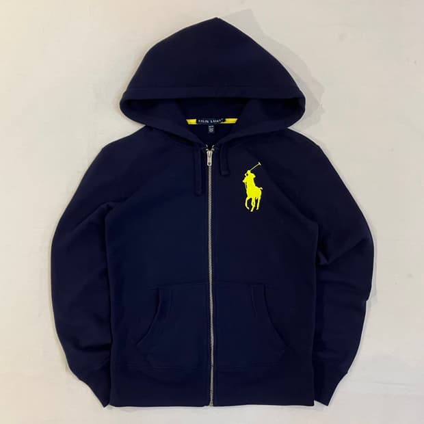 폴로 랄프로렌 딱붙핏 빅포니 후드집업 네이비