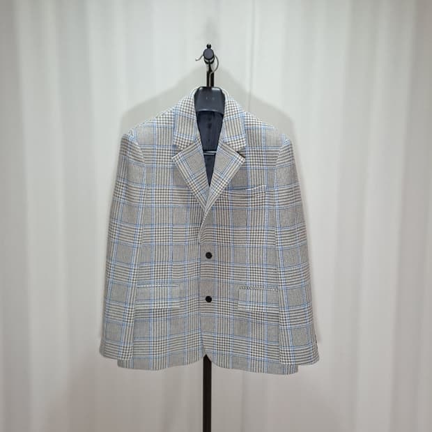 (택포) 질스튜어트뉴욕 울 체크 박스핏 자켓 A1000