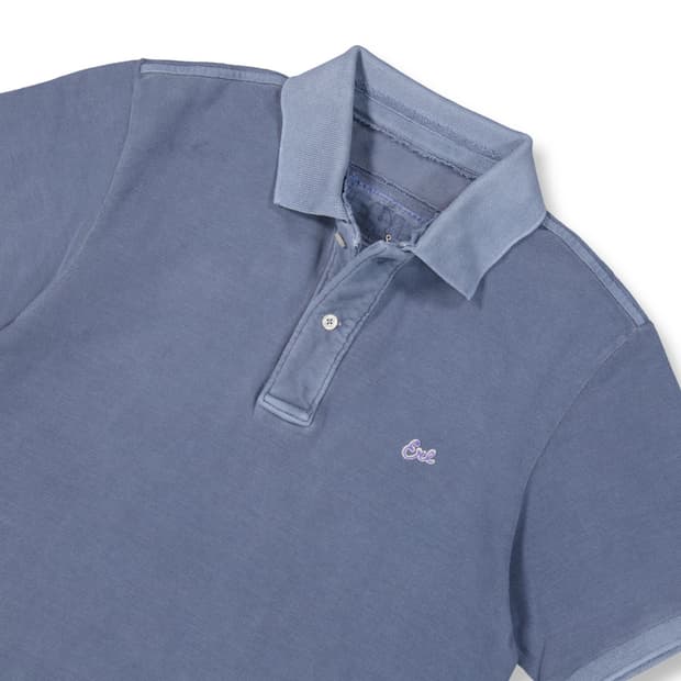 [L] ERL 스크립트 폴로 티셔츠 블루